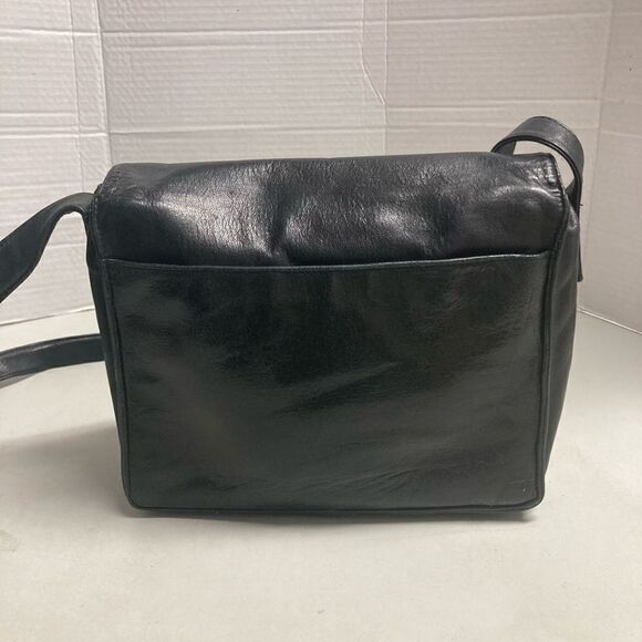 PERLINA  Black Leather Crossbody Shoulder Bag 7X1X9 - Picture 12 of 12